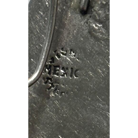 Vintage Mexico Sterling Silver Blue Sodalite Scroll Dangle Earrings - Picture 4 of 4